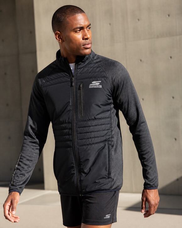 Skechers Other - SKECHERS PERFORMANCE Men’s Quilted Puffer Front Zip Up Jacket Black Size Large